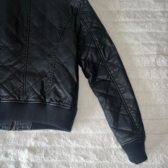 GUESS Faux Leather Quilted Bomber Jacket - Picture 7 of 12